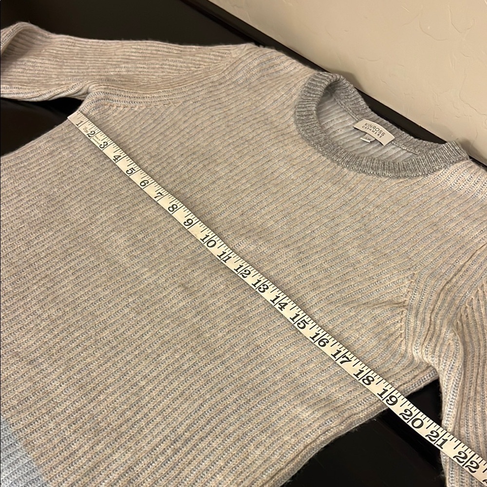 Kinross Cashmere ribbed knit pullover sweater, colorblock pastel colors, Sz L - Picture 6 of 10